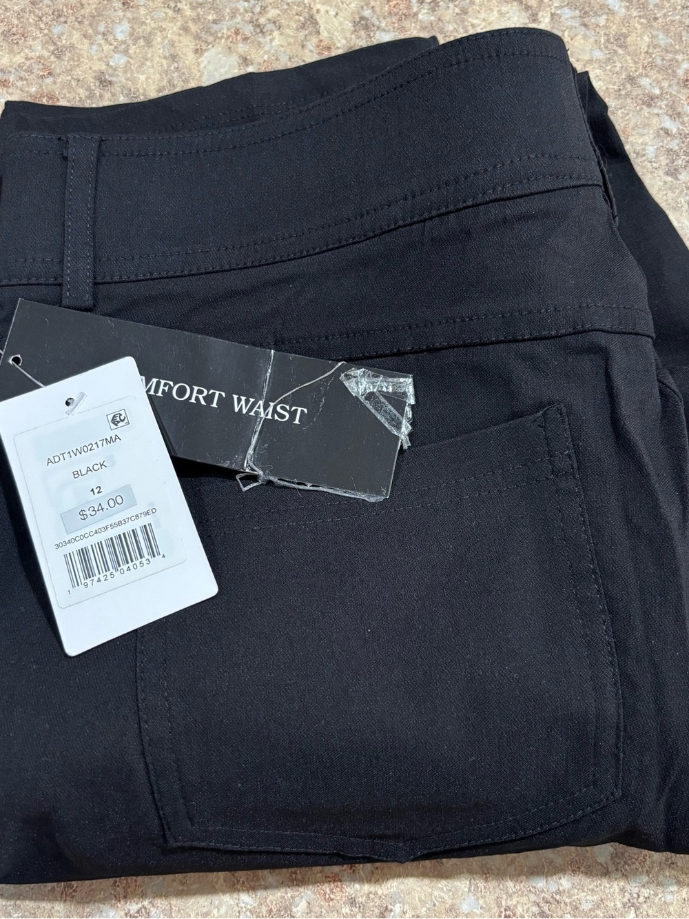 Women’sBlack Comfort Waist Pants - Size 12